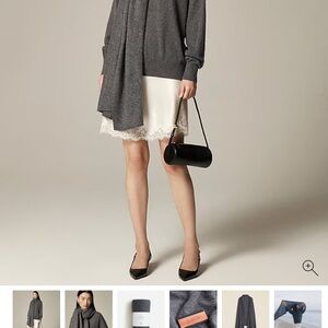 NWT 100% Cashmere Oversized Wrap - Heather Charcoal